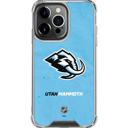 NHL Utah Mammoth Distressed Blue iPhone 16 Pro Max Clear Case